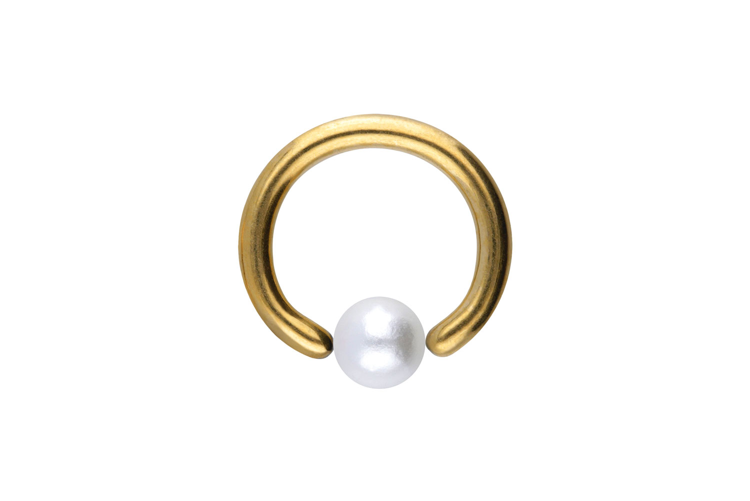 Titan Klemmkugelring Piercing SYNTHETISCHE PERLE